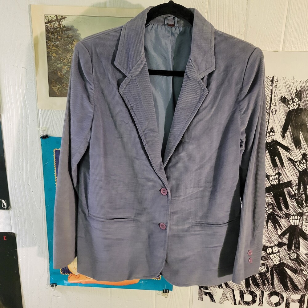 Vintage 70s 80s vtg Light Purple Corduroy Blazer Jacket Women's Corduroy Jacket